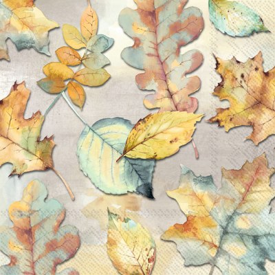 6.5" Multipastel Fall Leaves Lunch Napkins