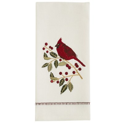 28" x 18" Cardinal on Holly Kitchen Towel