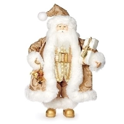 12" Gold and White Santa Wearing a Jacket