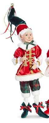 16" Red and Green Elf Wearing Green Shoes