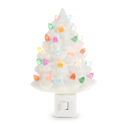 6" White and Multipastel Tree Night Light