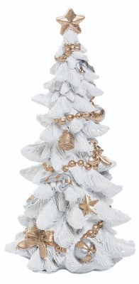 6" White Tree With a Five Point Star