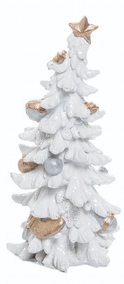 6" White Tree With a Snow Covered Star