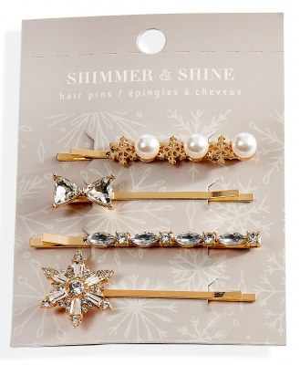 Set of Four Silver Bling Hairpins