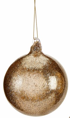 3" Textured Gold Glass Ball Ornament