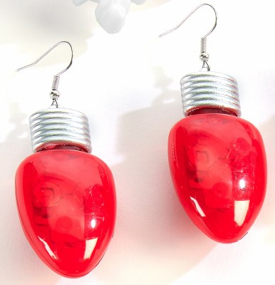 2" LED Red Bulb Earrings