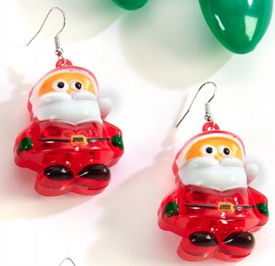 2" LED Santa Earrings