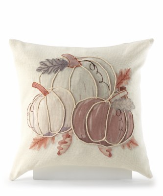 17" Sq LED Pumpkin Decorative Fall Pillow