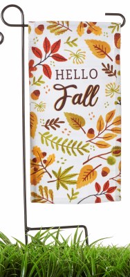 13" "Hello Fall" Mini Garden Flag with a Stake