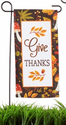 13" "Give Thanks" Mini Garden Flag with a Stake