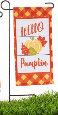 13" "Hello Pumpkin" Mini Garden Flag with a Stake
