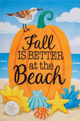 18" x 12" "Fall is Better at the Beach" Pumpkin Mini Garden Flag