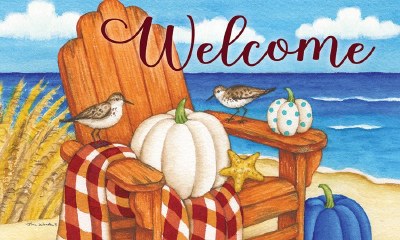 18" x 30" "Welcome" Fall Beach Doormat
