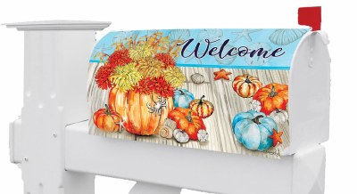 "Welcome" Coastal Fall Mailbox Cover