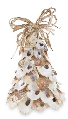 10" Natural Oyster Shell Christmas Tree by Mud Pie
