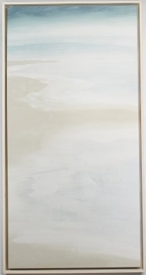 62" x 32" Multipastel Shore 1 Coastal Canvas in a White Wash Frame