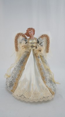 16" Silver and Gold Angel Statue