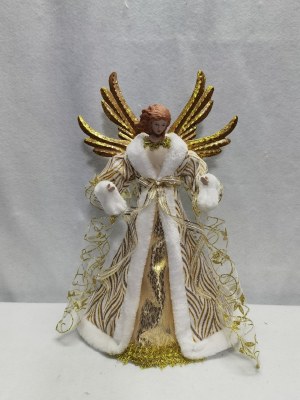16" Gold Metal Angel With Wings
