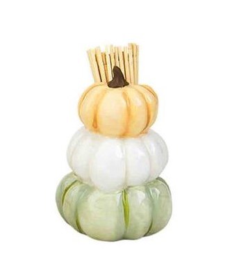 3" Ceramic Three Pumpkins Toothpick Holder by Mud Pie