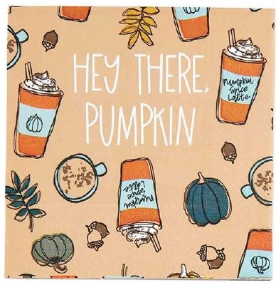 5" Square "Hey There, Pumpkin" Beverage Napkins by Mud Pie