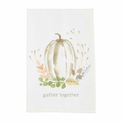 26" x 16" "Gather Together" Pumpkin Kitchen Towel by Mud Pie
