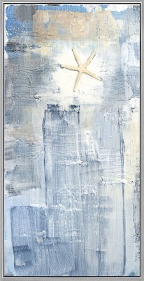 34" x 22" Pale Blue 1 Framed Canvas