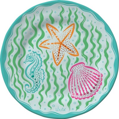 6" Round Coastal Shell Lolita Appetizer Plate
