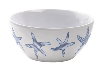 5" Round Blue Seersucker Starfish Dipping Bowl