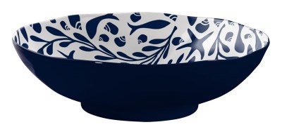 12" Round Navy Tidepool Serving Bowl