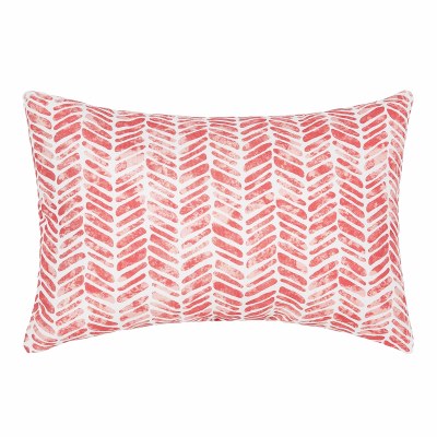 13" x 20" Orange Herringbone Indoor/Outdoor Decorative Pillow