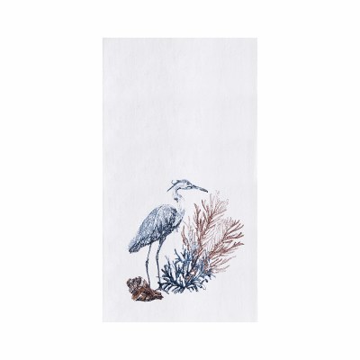 27" x 18" Blue Heron Coastal Flour Sack Kitchen Towel