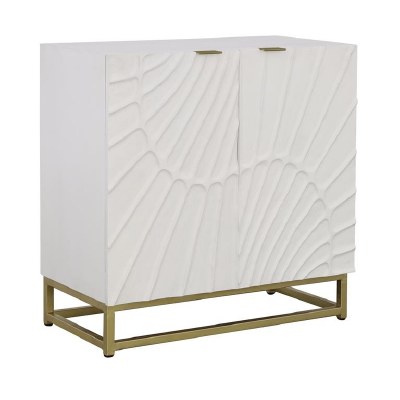 34" White Two Door Spine Cabinet