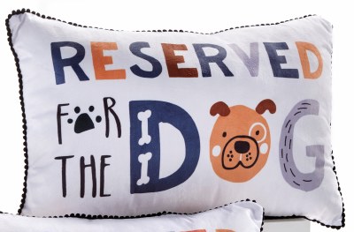 12" x 18" "Reserved for the Dog" Reversible Decorative Dog Pillow