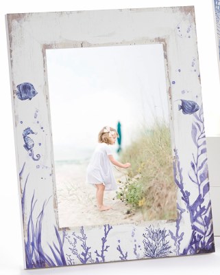 5" x 7" Blue and White Sea Life Picture Frame