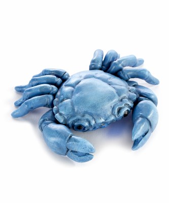4" Blue Polyresin Crab Figurine