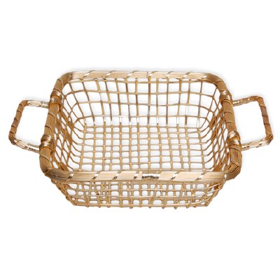 9" x 13" Gold Metal Basket With Handles