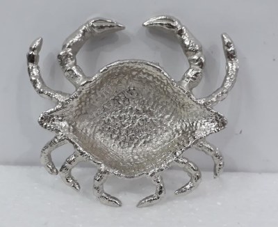7" Silver Metal crab Dish