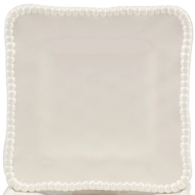 6" Sq Cream Pearlette Melamine Plate