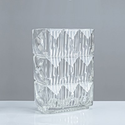 7" Clear Glass Rectangle Vase