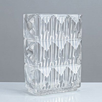 8" Clear Glass Rectangle Vase