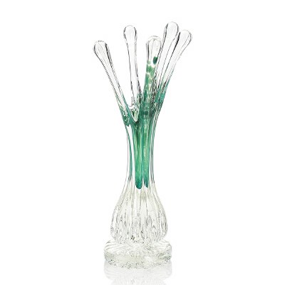 10" Blue and Green Glass Splash Vase