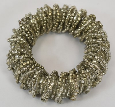 Two Silver Tones Beaded Napkin Ring