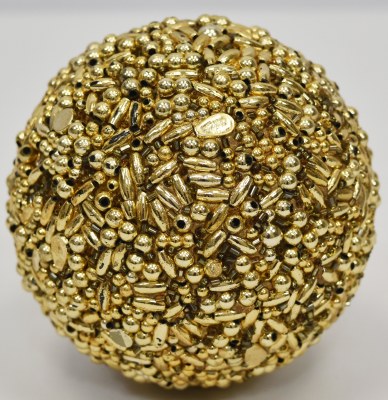 4" Round Gold Beaded Orb