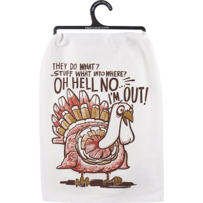 28" Sq "They DO What?" Turkey Kitchen Towel