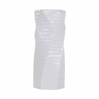 15" White Ceramic Twist Vase