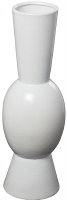 24" White Modern Ceramic Vase