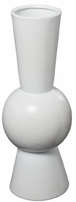 20" White Modern Ceramic Vase