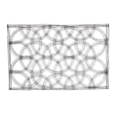 43" x 66" Black Wire Circles Metal Wall Art Plaque