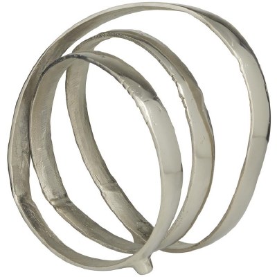 13" Three Silver Loops Metal Sculpture