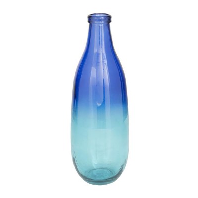 16" Blue Ombre Glass Vase